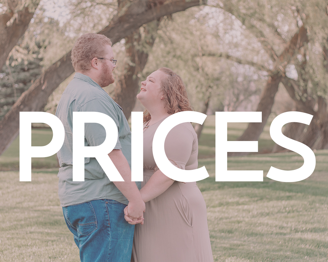 image of a couple looking at each other with the word prices over it